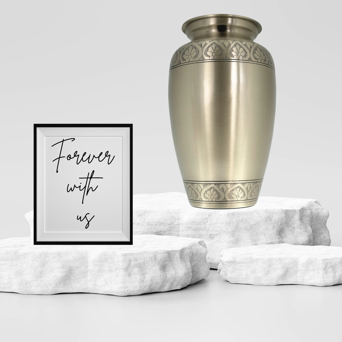 Pewter Urn with Floral engraving