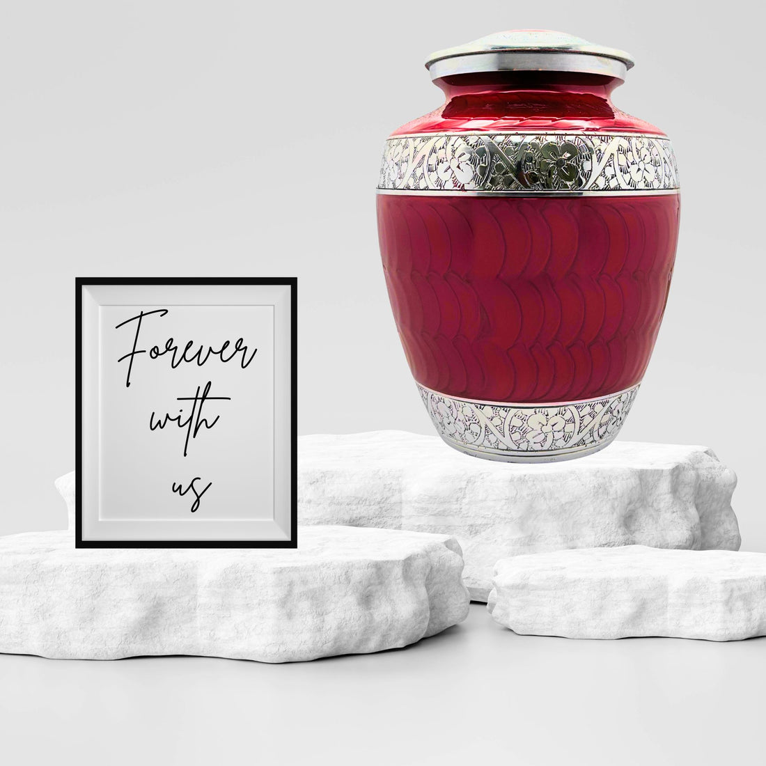 Maroon Burgundy Urn for Ashes UK