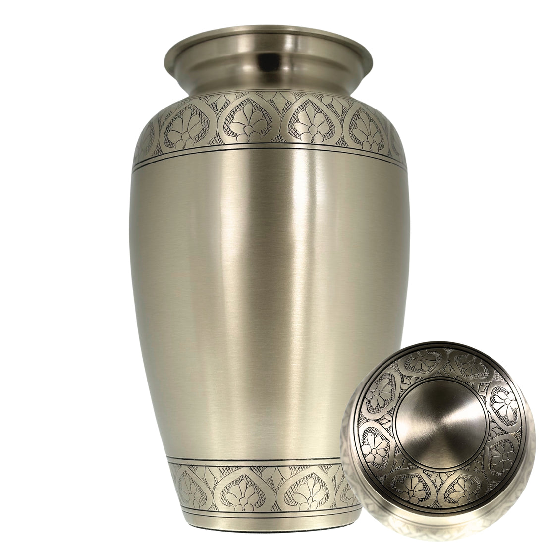 Pewter Urn with Floral engraving